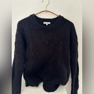 Madewell Black 30% Alpaca Cable Knit Sweater